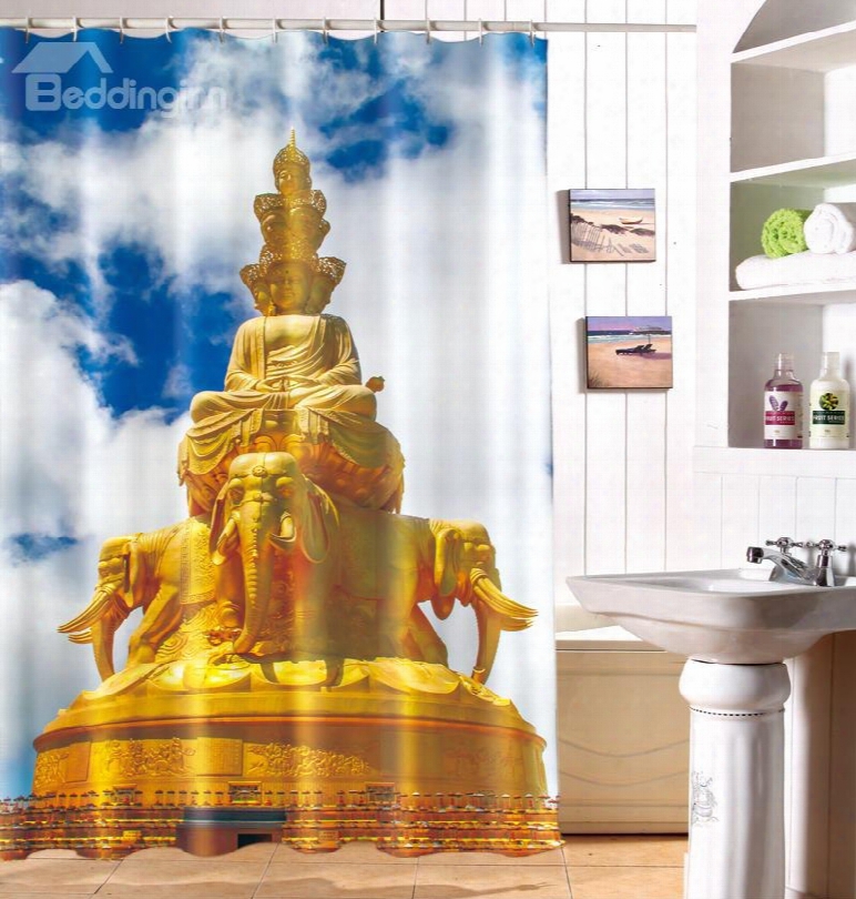 Stunning Traditional Joss Pattern Polyester Shower Curtain