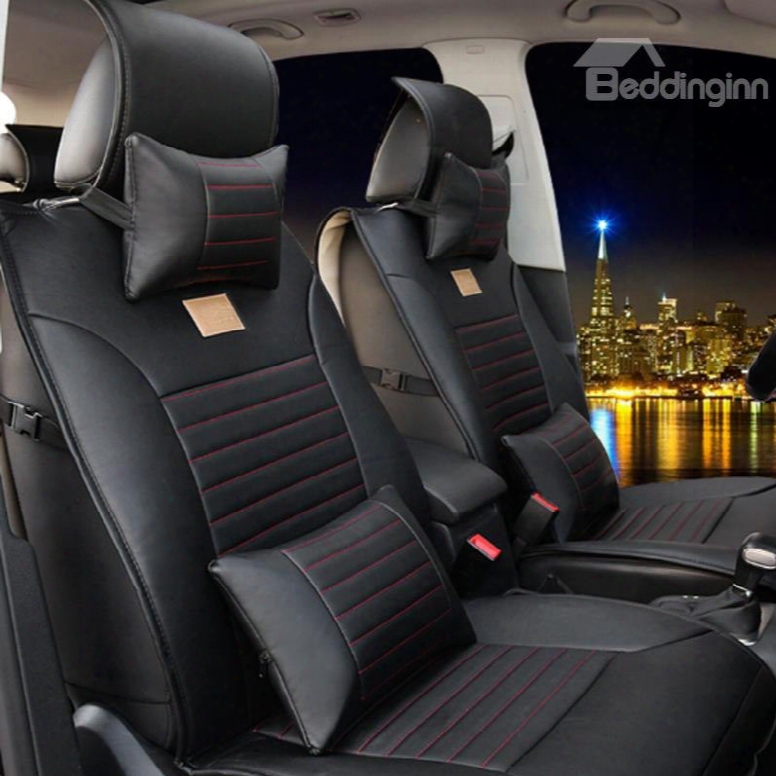 Super Durable Thick Stretch-resistant Pu Leatherette Material Five Universal Car Seat Cover