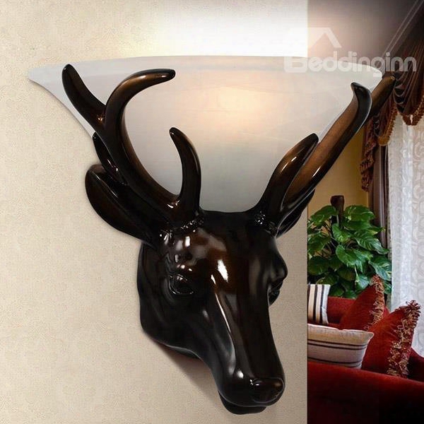 Unique Vintage Der Head Design Hallway Wall Light