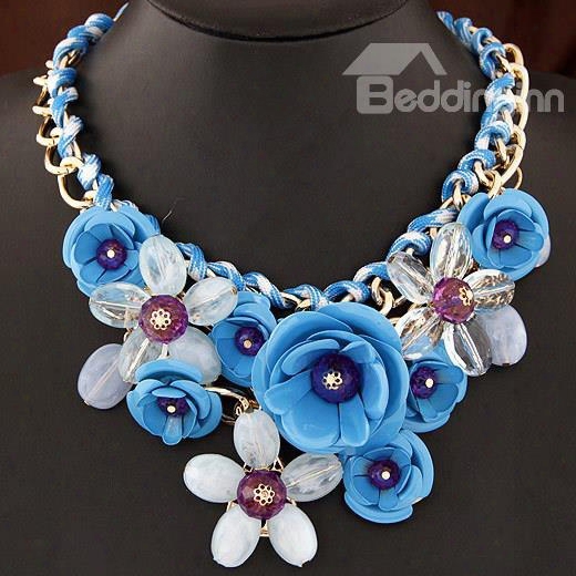 Women's Vogue Colorful Floral Chain Necklace