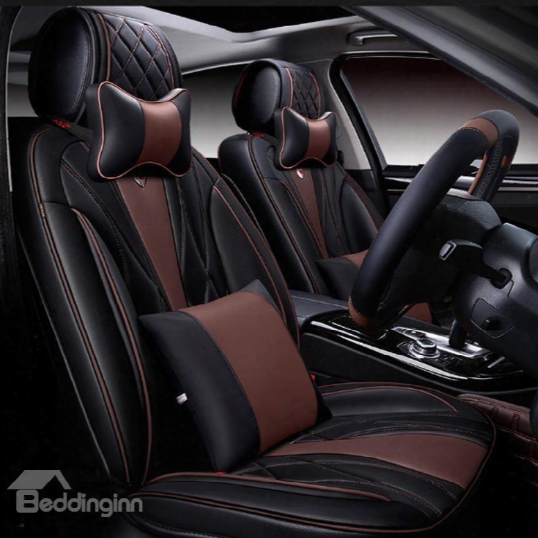 6d Sport Lines Design Ddimensional Fashion Contrast Color Universal Five Car Seat Cover