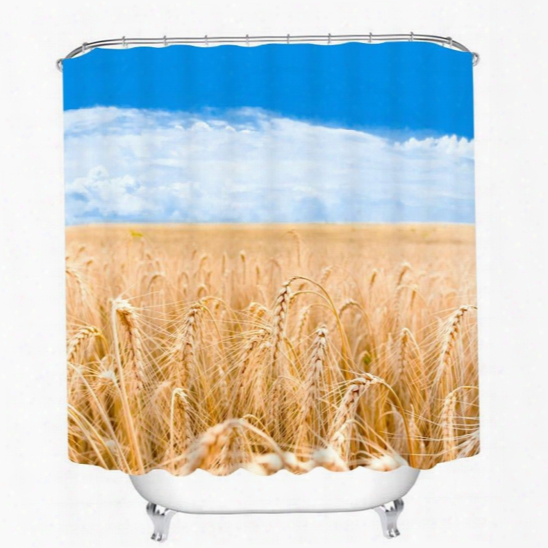 A Good Harvest Of Wheat 3d Printed Bathroom Waterproof Shower Curtain