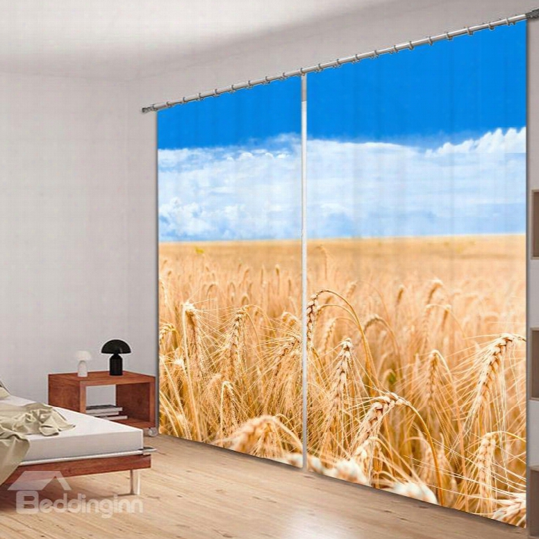 A Good Harvest Of Wheat 3d Printing Polyester Curtain