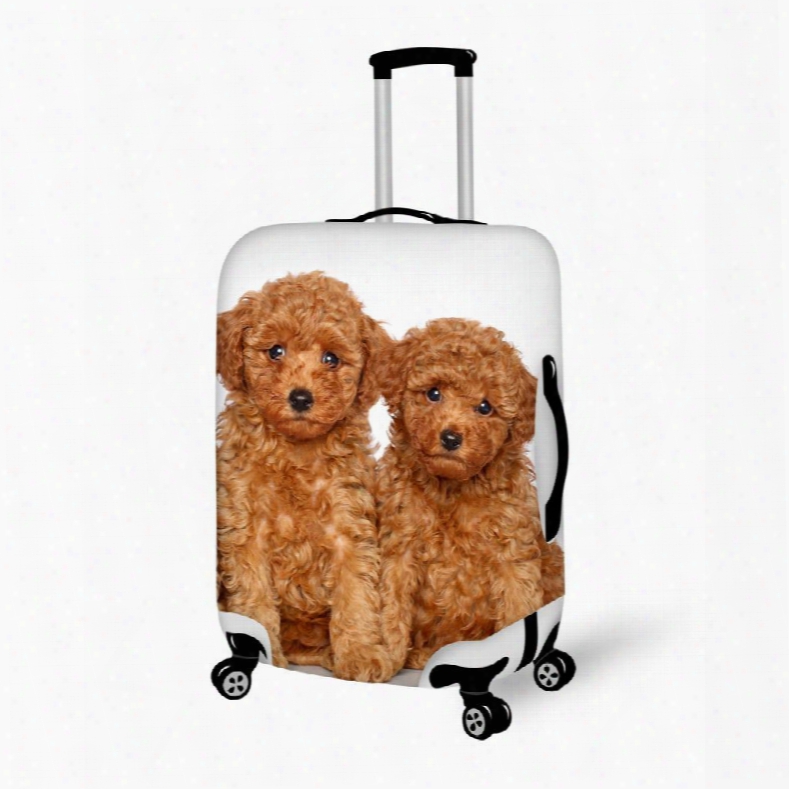 Adorable Couple Doggy Pattern 3d Painted Luggage Cover