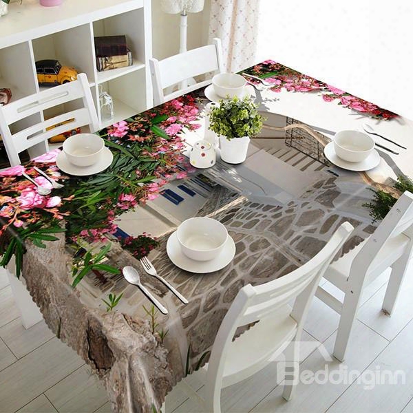 Amazing Flower House Pattern 3d Tablecloth