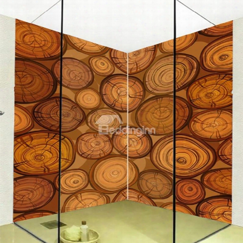 Amuusing Natural Tree Rings Pattern Waterproof 3d Bathroom Wall Murals