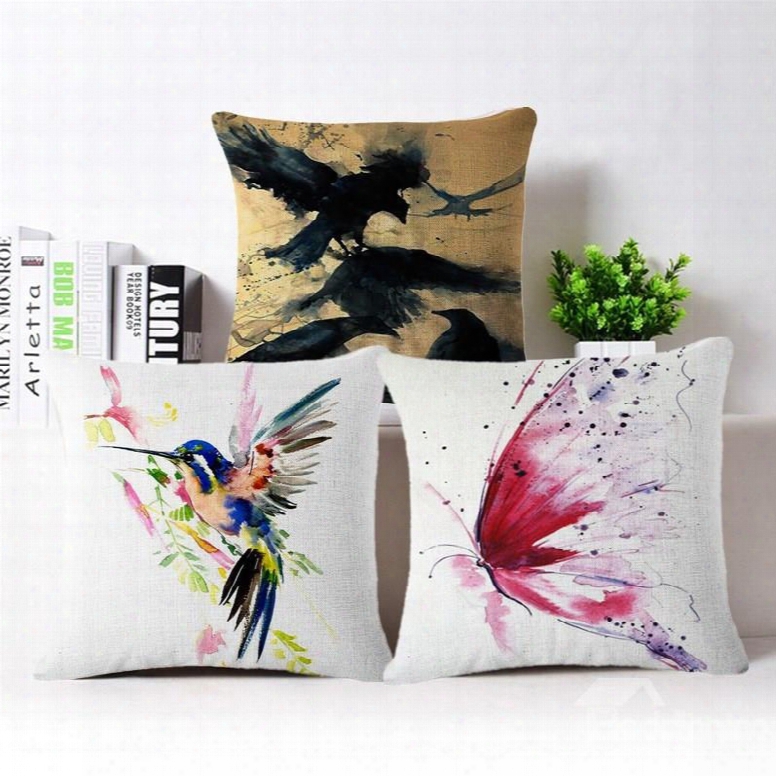 Artistic Animal Design Pp Cotton Square Throw Pillow