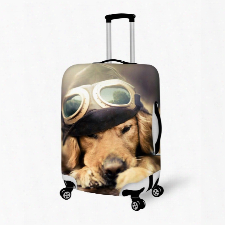 Attractive Pilot Dog Pattern 3d Painted Luggage Cover