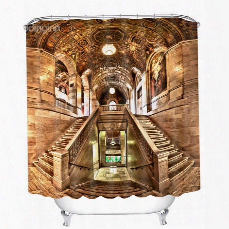Baroque Castle 3d Printed Bathroom Waterproof Shower Curtain