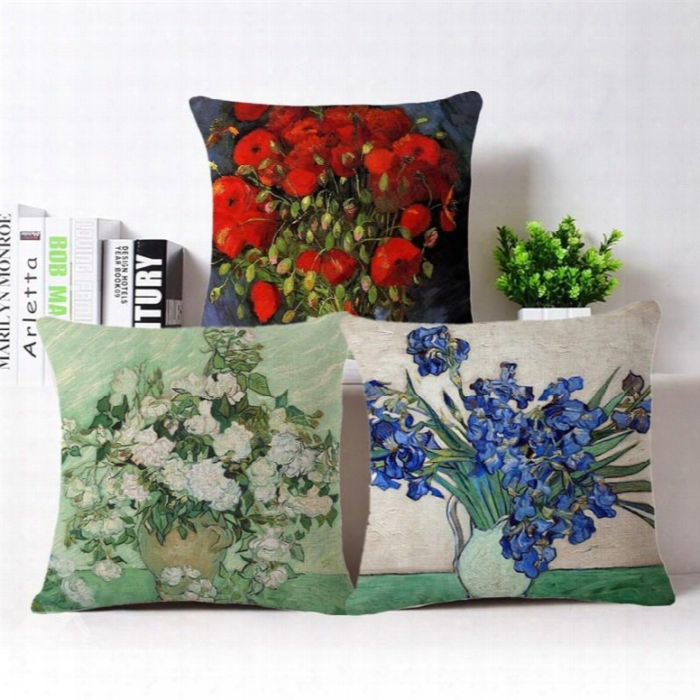 Beautiful Floral Design Pp Cotton Square Thrrow Pillow