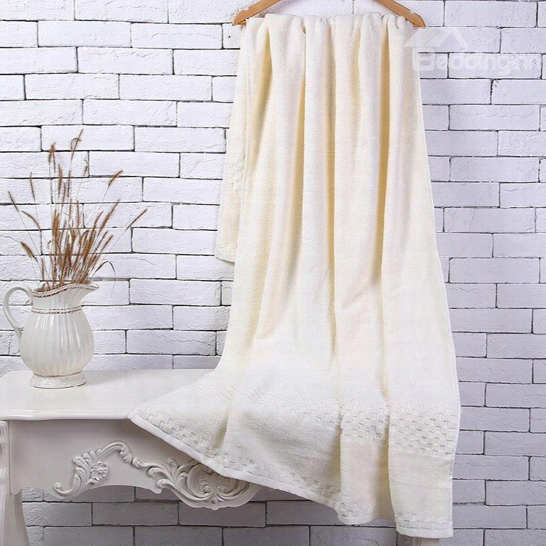 Beige Soft Cotton Machine Washable Extra Large Bath Towel