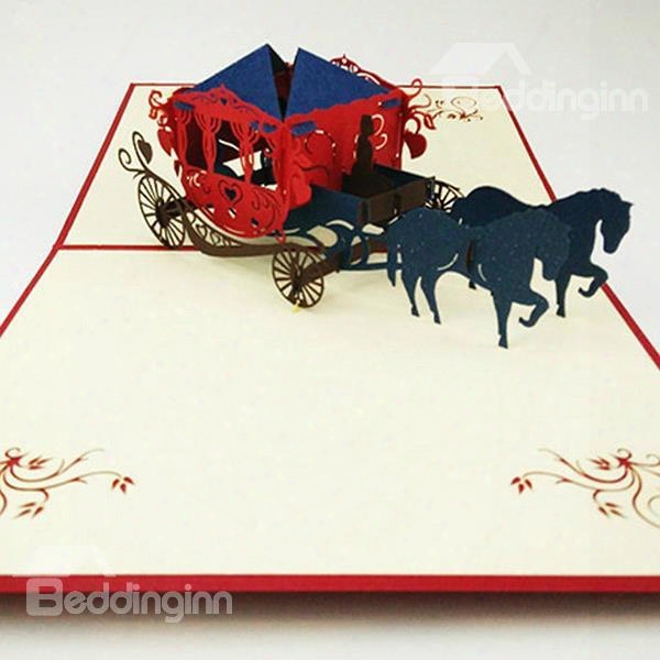 Classic Carving Carriage 3d Greeting Cards