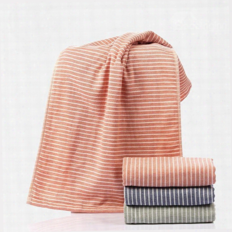 Concise Pinstripe Soft Cotton Face & Hand Towel