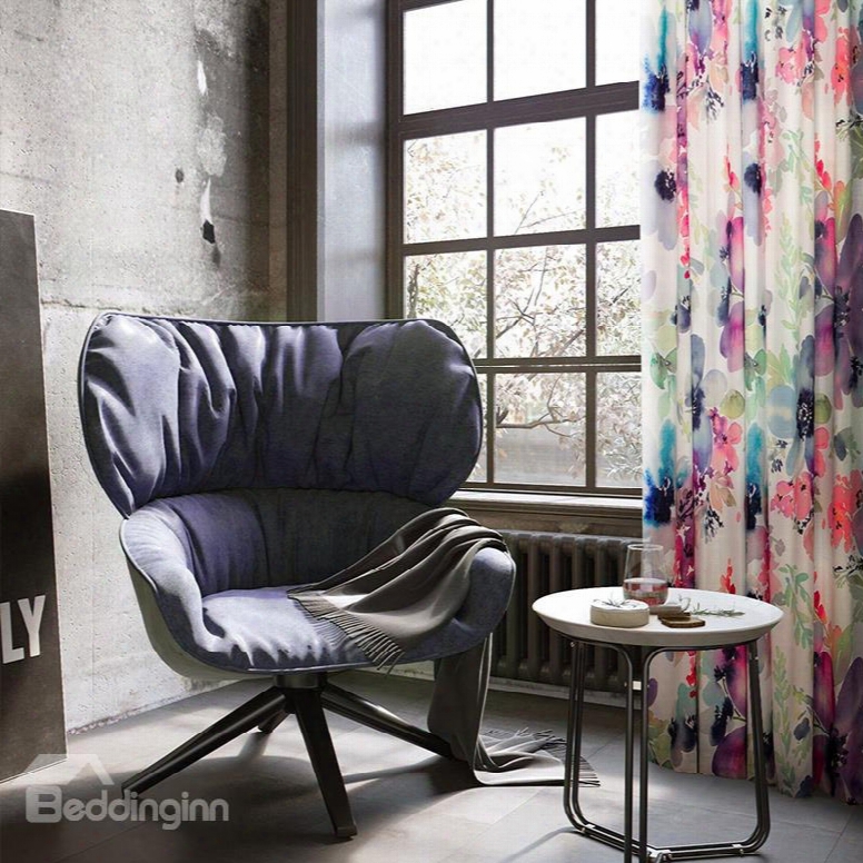 Contemporary Window Decoration Cotton And Linen Blending Custom Curtain