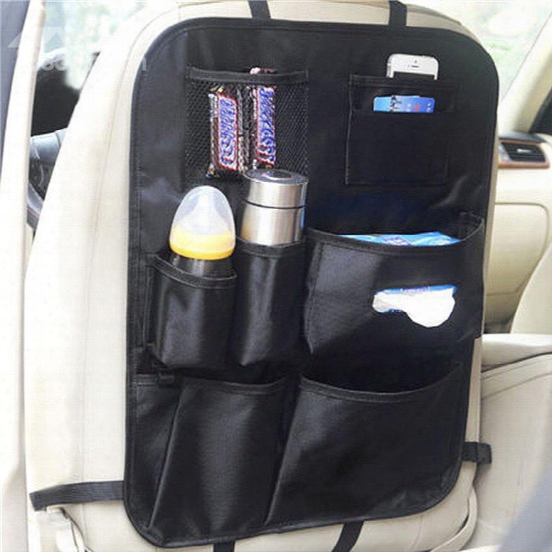 Cost-effective Enough Capacity Multiple Pockets Microfiber Leather Material Car Backseat Organizer