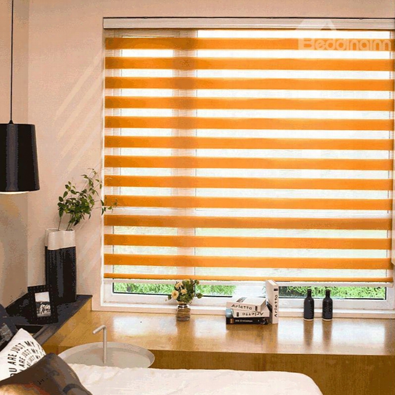 Country Style Orange Roller Blinds Custom Sheer Shades