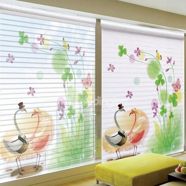 Coupl Elovely Cartoon Gooses Printing Shangri-la Blind &am; Roman Shades