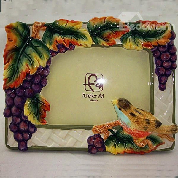 Creative Ceramic Grape Photo Frame Painted Pottery