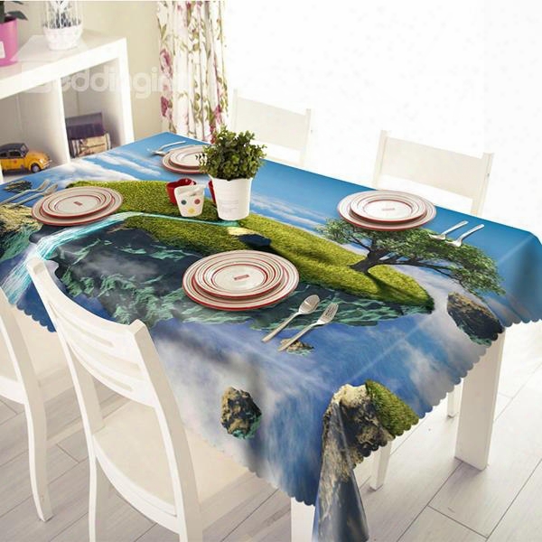 Creative Cliff And Waterfall Pattern 3d Tablecloth