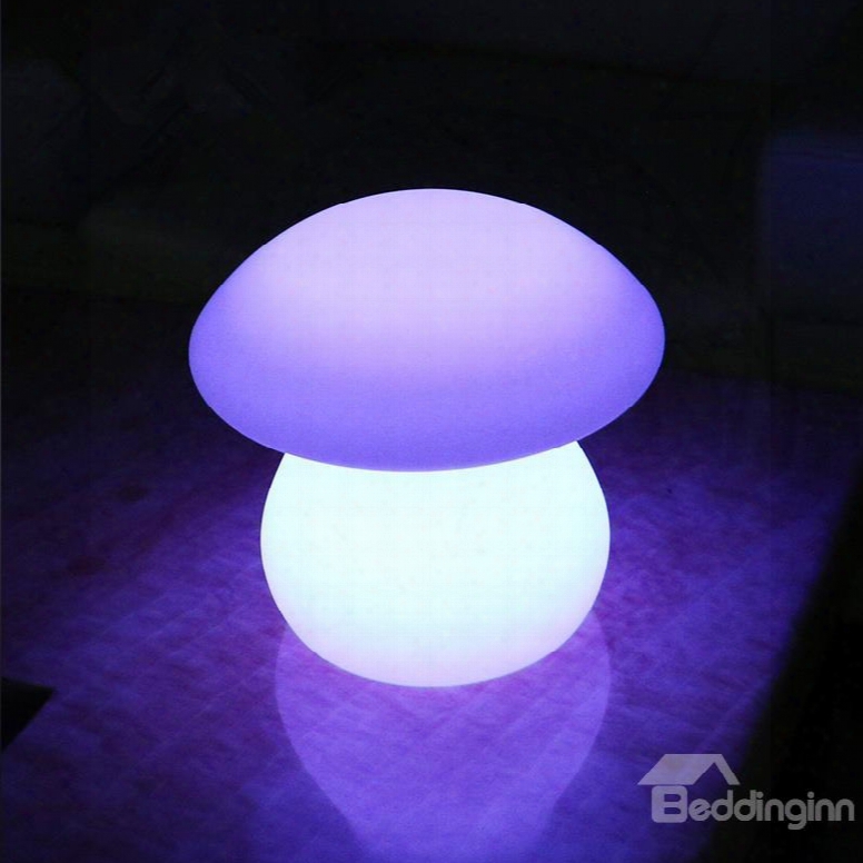 Cute Plyethylene Mushroom Shape Remote Control Design Desktop Led Night Lights