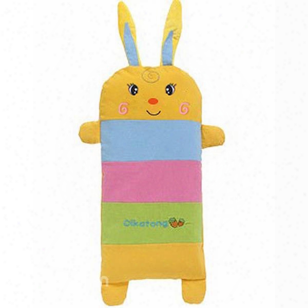 Cute Rabbit Shape Cotton Surface Buckwheat Hu1l Filling Baby Pillow