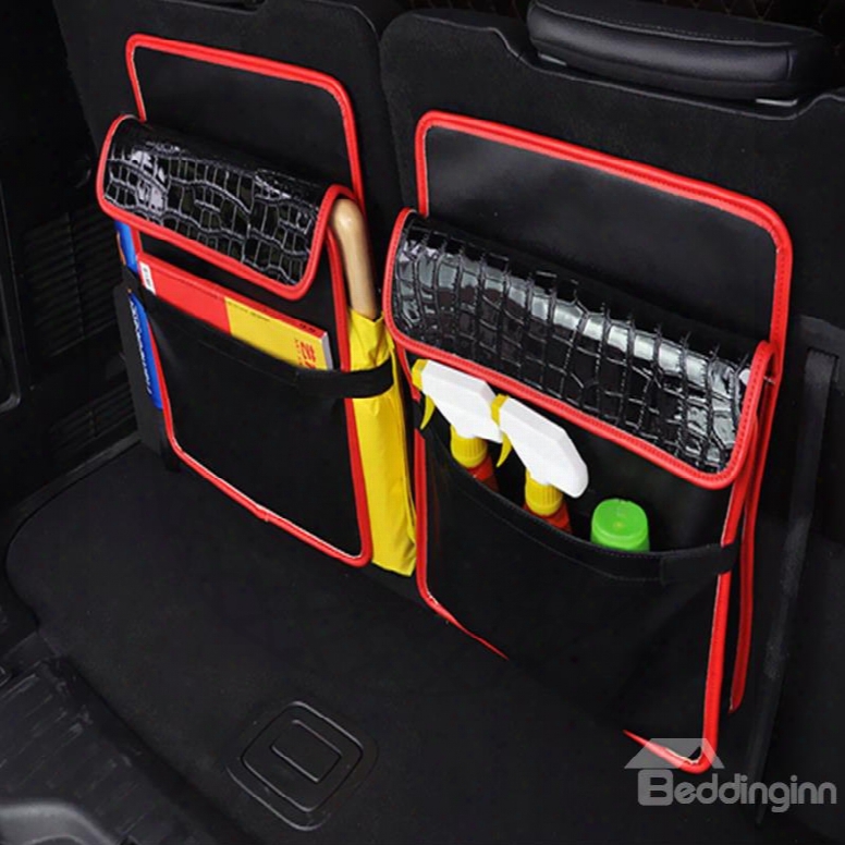 Durable High Grade Leather Material Single Car Backseat Organizer