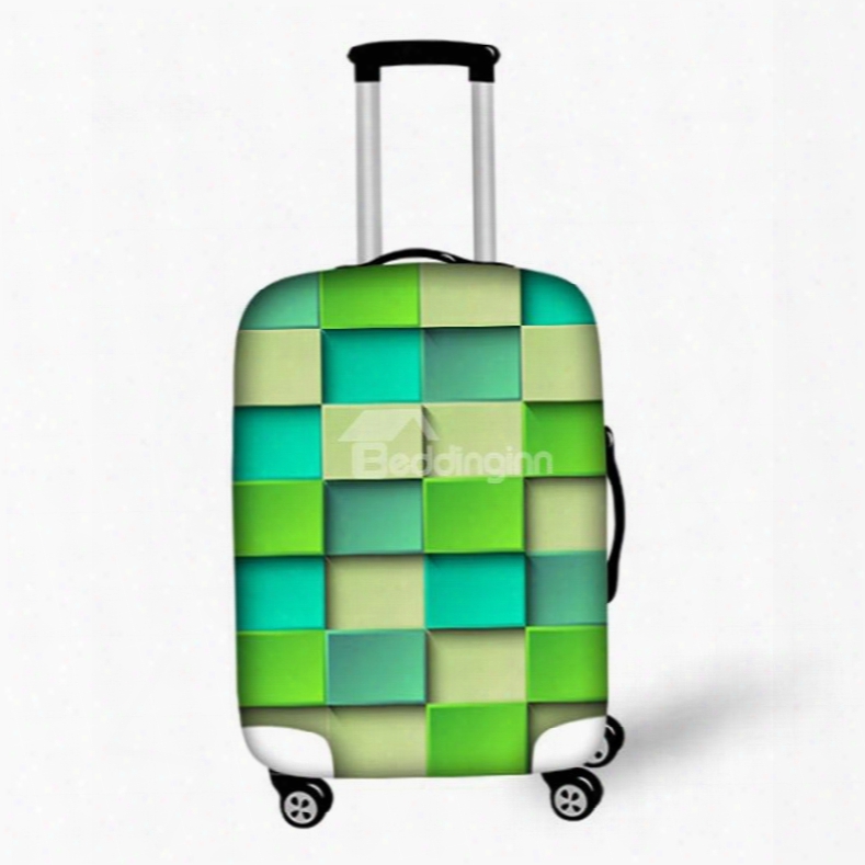 Fabulous Grid Pattern 3d Painted Luggage Cover