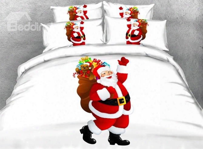 Fancy Santa Claus And Christmas Gifts Print 5-piece Comforter Sets