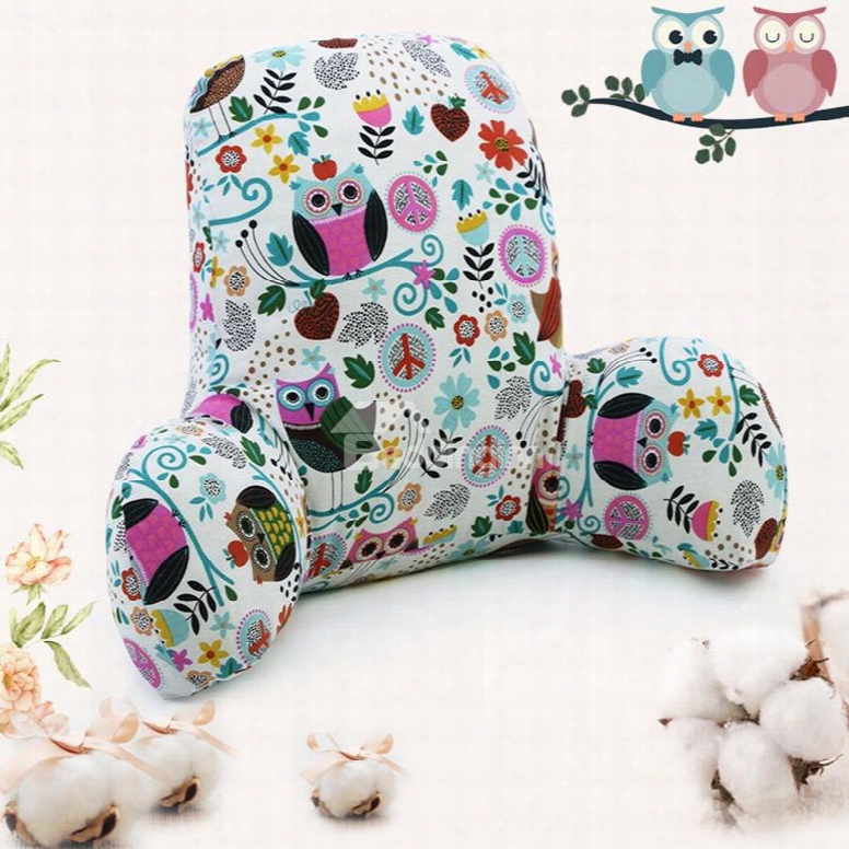 Fashion Owl Pattern Super Comfortable Single 1-piece Car Lumbar Pillow