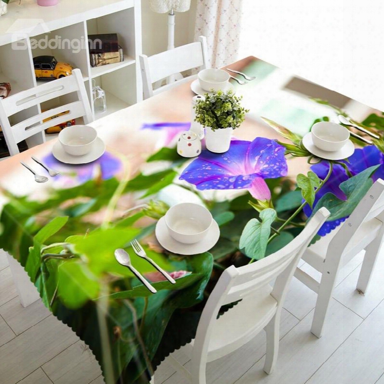 Gorgeous Natural Morning Glory Prints Design Washable 3d Tablecloth