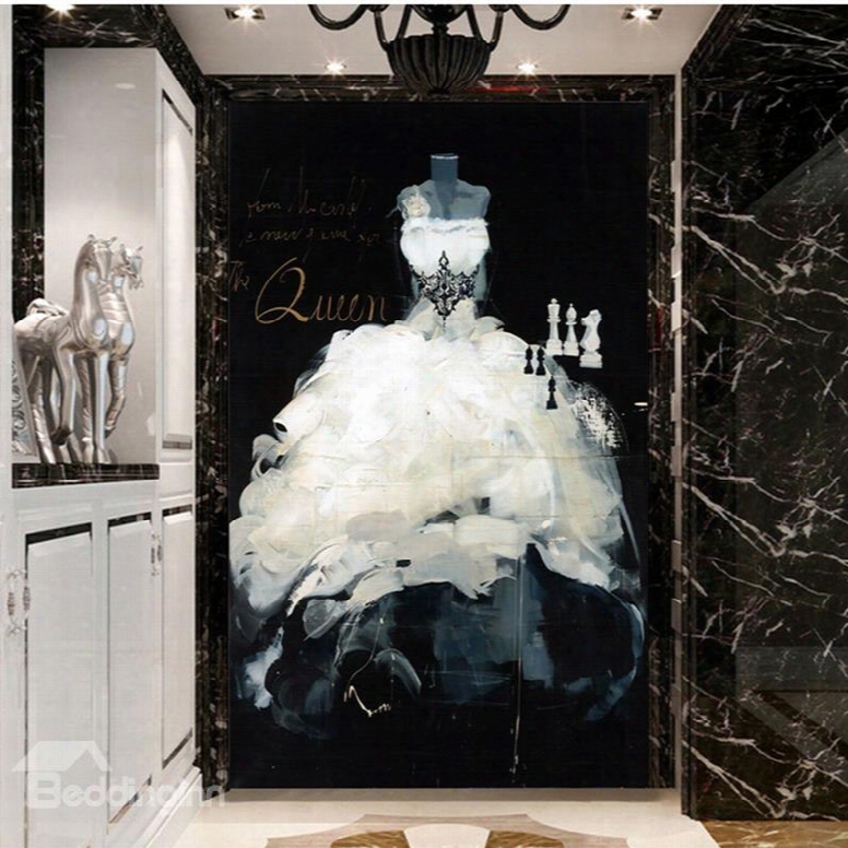 Gorgeous White Queen Dress Pattern Decorative 3d Wall Murals