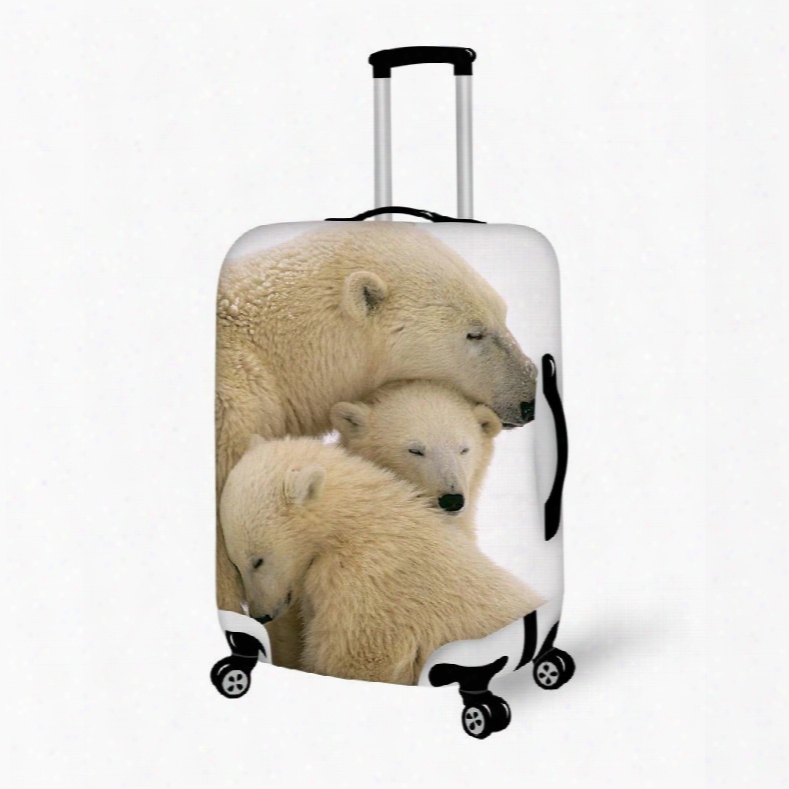 Harmony Polar Bear Family Pattern 3d Painted Luggage Cover