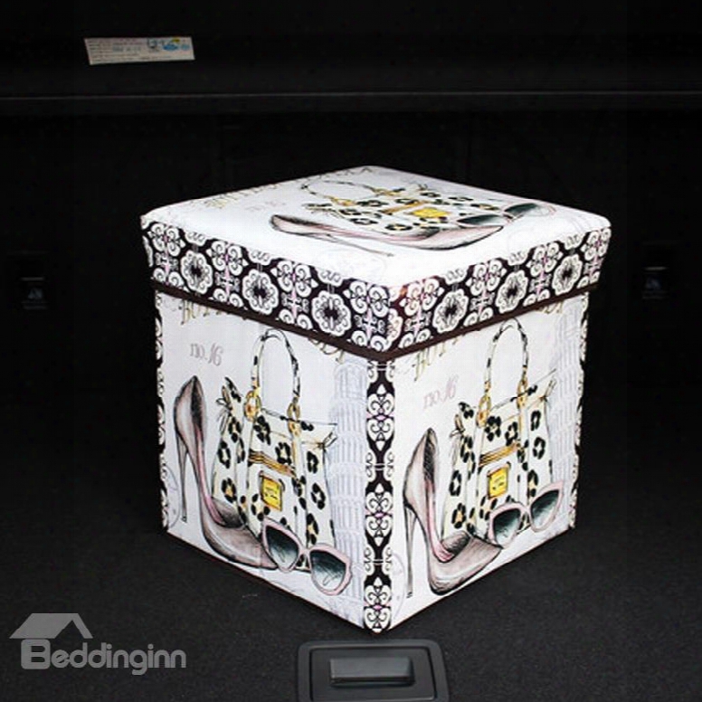 High Capacity Cube Design With Fashion Decoration Pattern Car Trunk Organizer