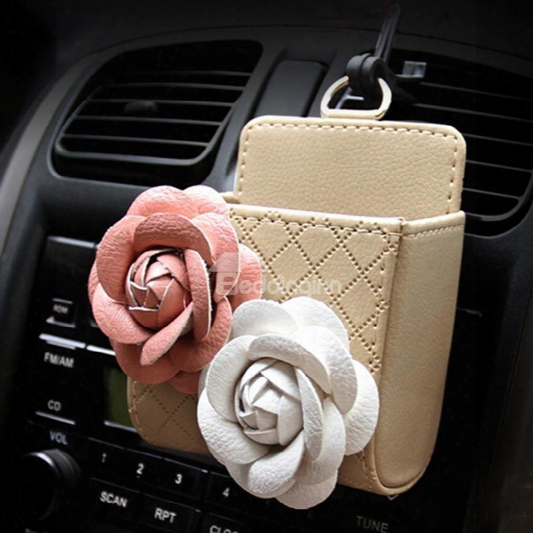 High-grade Luxury Beautiful Two Flowers Decorative Car Exit Organizer