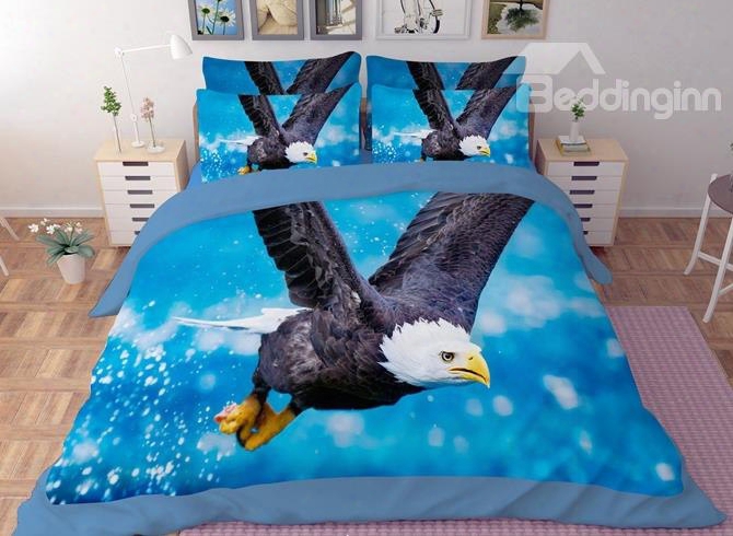 Imperial Bald Eagle Print 4-piece Polyester Duvet Cover Sets