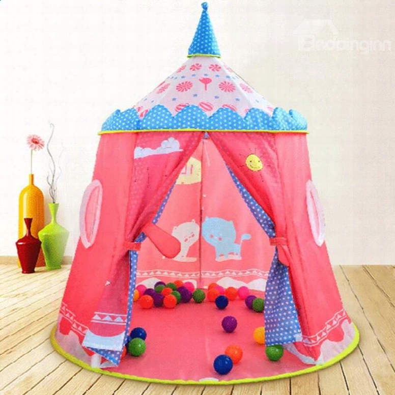 Lovely Pink Castle Design Kids Indoor Tent