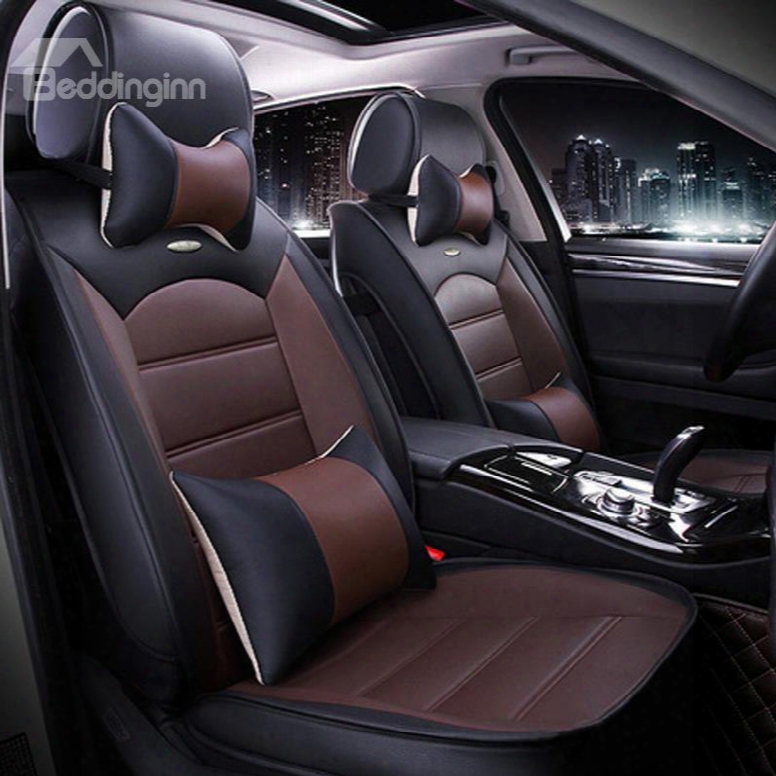 Luxurious Textured Design Contrast Color Business Pu Leatherette Material Universal Car Seat Cover