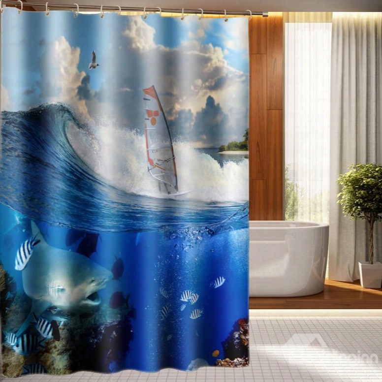 Magic Underwater Ocean Scenery Polyester 3d Shower Curtain