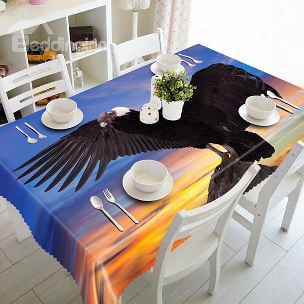 Magnificent Black Eagle Pattern 3d Tablecloth