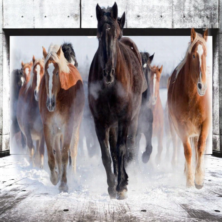 Modern Design A Ligned Horses Pattern Decorative 3d Wall Murals