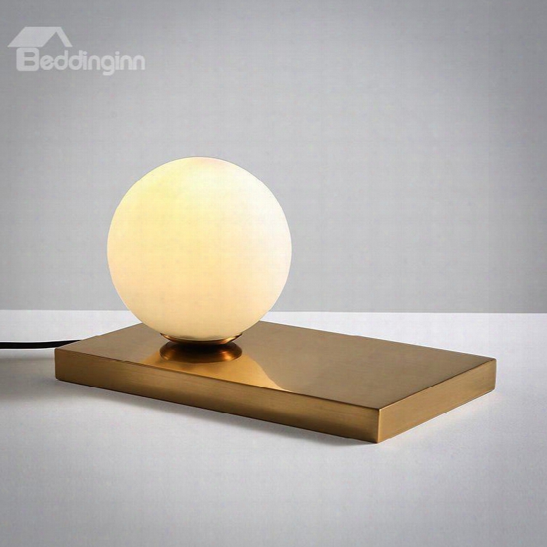 Modern Simple Design White Glasses Ball Shape Home Decorative Table Lamp