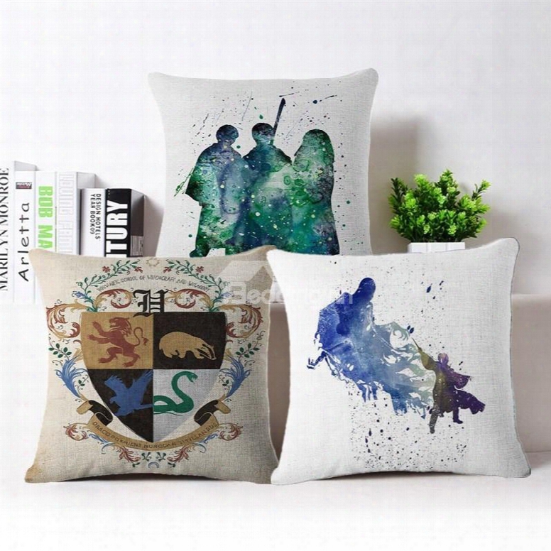 Modern Style Watercolor Pp Cotton Square Throw Pillow