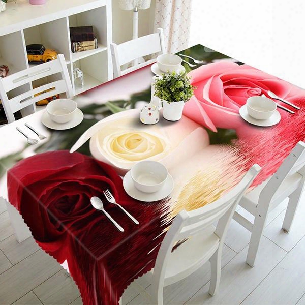 Multicolor Beautiful Roses Pattern 3d Tablecloth