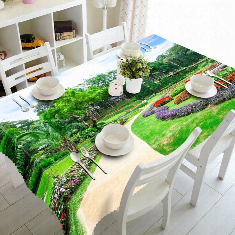 Na Tural Park Scenery Prints Design Washable Dining Room Decoration 3d Tablecloth