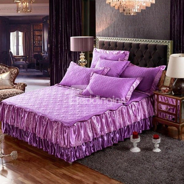 Noble Quilted Scalloped Dge 3-piece Bed Skirt Sets