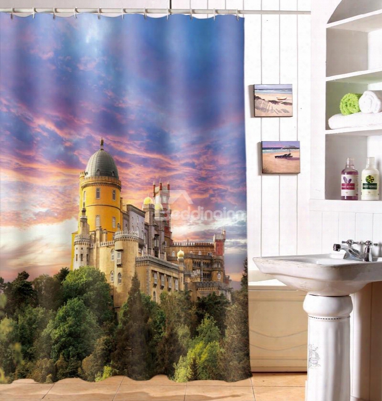 Popular Decoraive Beautiful Castle 3d Shower Curtain