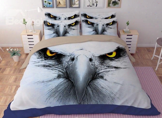 Powerful Bald Eagle Print 4-piece Polyester Duvet Cover Sets