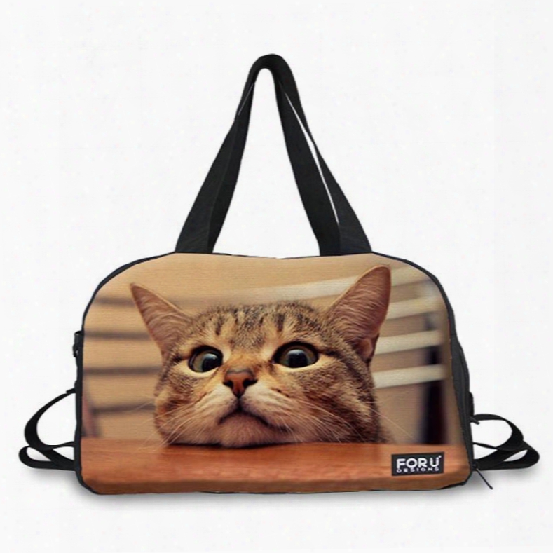 Pretty Little Cat Pattern 3d Painted Tr Avel Bag