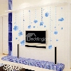 Blue Little Flower Pattern Living Room Decorative Wall Stickers