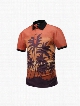 Coconut Tree Printing Polyester Round Neck Orange Men's 3D T-Shirts